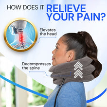Load image into Gallery viewer, Women wearing the EverRelief Cervical Neck Traction Device for neck, back and shoulder pain relief.