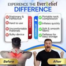 Load image into Gallery viewer, Man needing the EverRelief Cervical Neck Traction Device for neck, back and shoulder pain relief.
