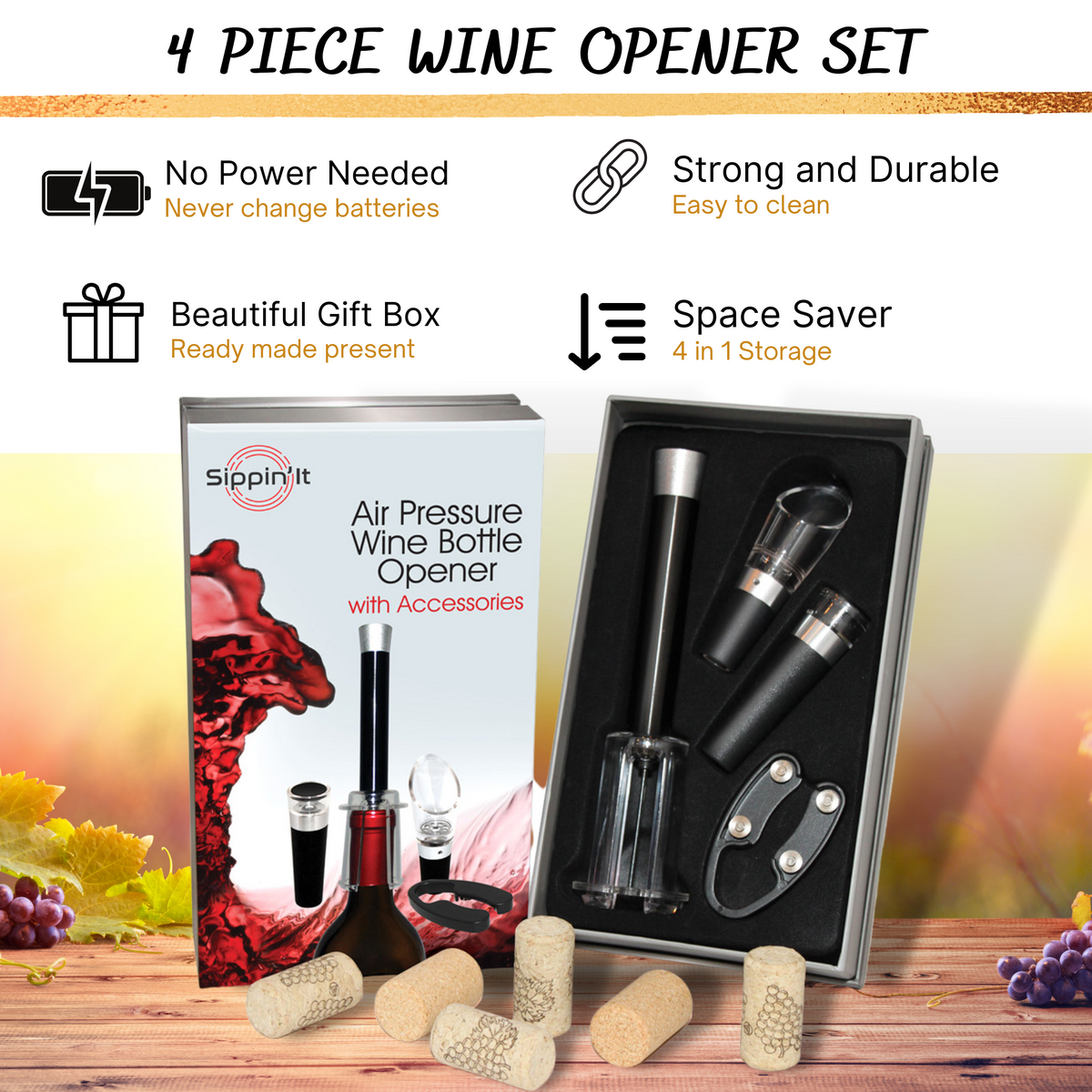 Wine Bottle Corkscrew Set