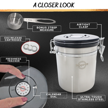 Load image into Gallery viewer, Sippin&#39;It Airtight Coffee beans storage container to filter out CO2 and keep beans fresh for up to 6 months