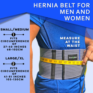 EverRelief Umbilical Hernia Belt for Men and Women -by EverRelief- Abdominal Binder Support for Hernia Pain and Weakened Abdomen