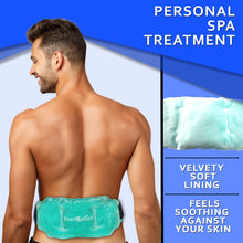 Load image into Gallery viewer, Ice Pack for Back Pain Relief with Elastic Strap by EverRelief - Hot or Cold Reusable Gel Bead Back Therapy Wrap Supports Pain, Swelling &amp; Soreness from Injuries, Joint pain or Muscle Stiffness