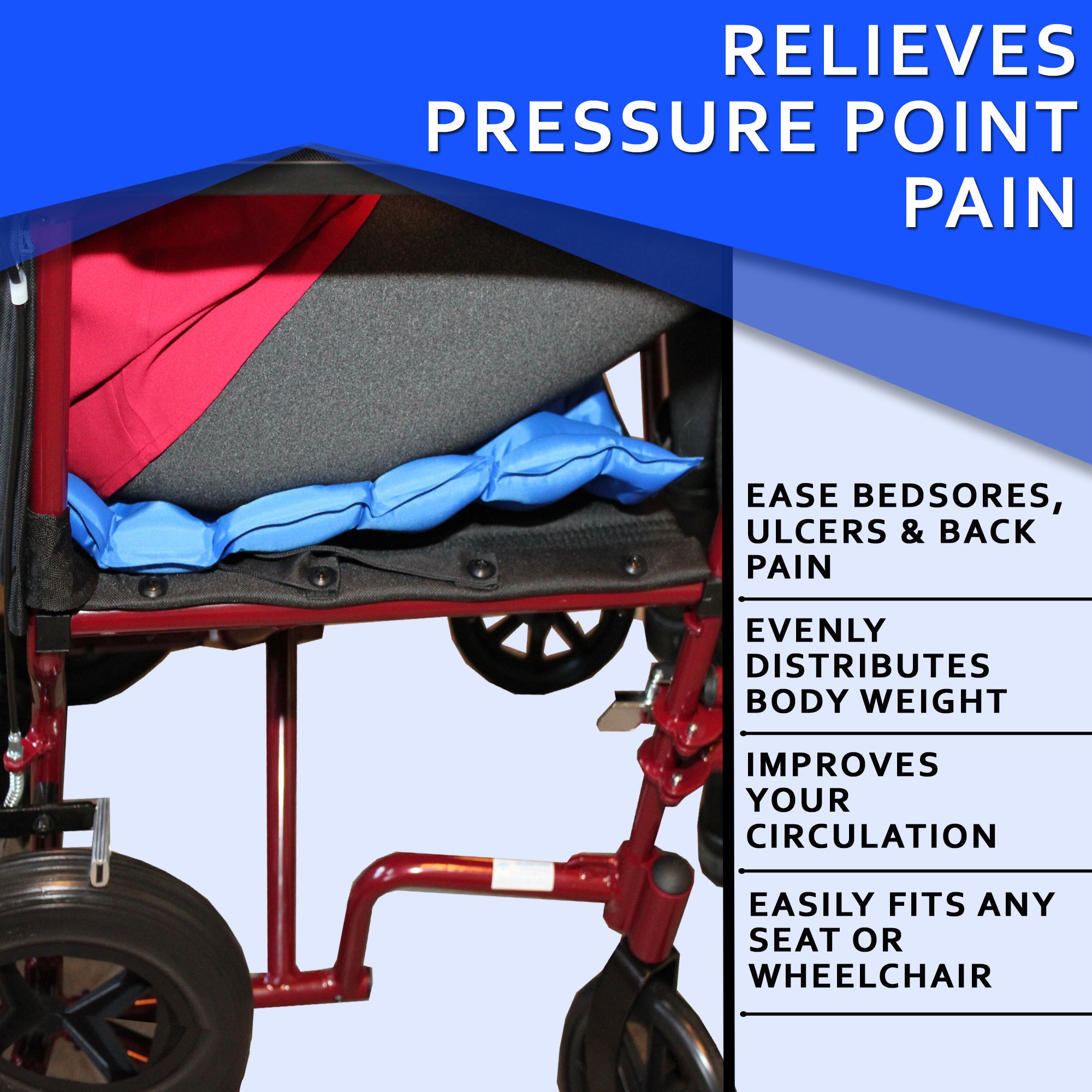 Wheelchair Seat Cushion with Air Pump for Pressure Sore Relief