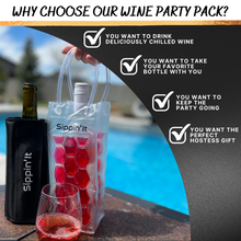 Load image into Gallery viewer, Freezable Wine Chillers by Sippin&#39;It - 2 Piece Wine Party Pack - Wine Cooler Sleeve and Portable Wine Chiller Travel Bag - Keep Chilled Wine Cold - Reusable for Picnics, BBQ&#39;s, Camping or Boating.
