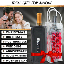 Load image into Gallery viewer, Freezable Wine Chillers by Sippin&#39;It - 2 Piece Wine Party Pack - Wine Cooler Sleeve and Portable Wine Chiller Travel Bag - Keep Chilled Wine Cold - Reusable for Picnics, BBQ&#39;s, Camping or Boating.