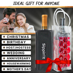 Freezable Wine Chillers by Sippin'It - 2 Piece Wine Party Pack - Wine Cooler Sleeve and Portable Wine Chiller Travel Bag - Keep Chilled Wine Cold - Reusable for Picnics, BBQ's, Camping or Boating.